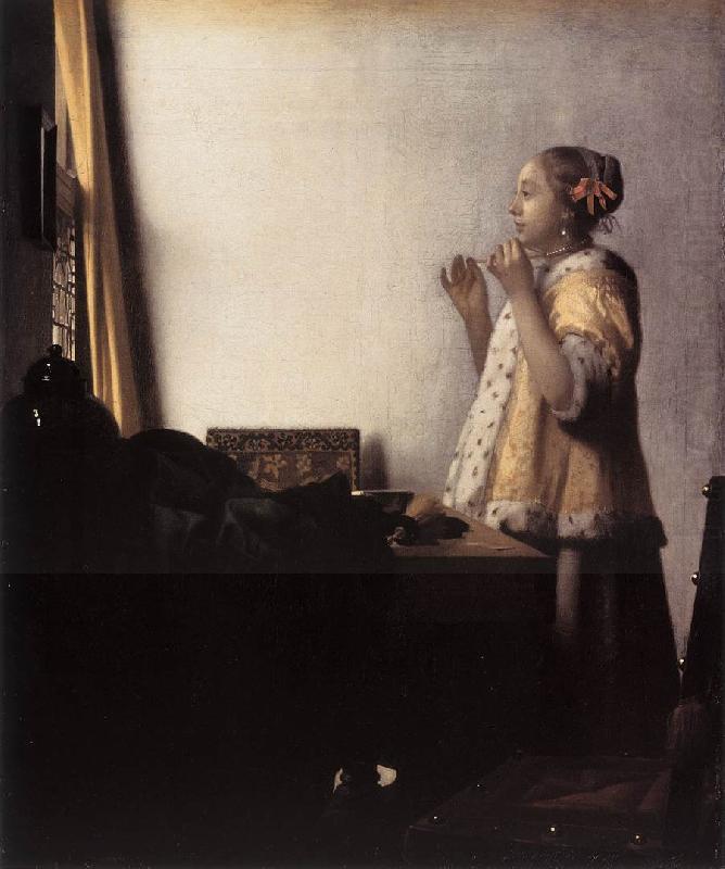 Woman with a Pearl Necklace wer, VERMEER VAN DELFT, Jan